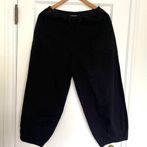 Kleen Black Cotton Pull-on Barrel Leg Pants | Size Medium